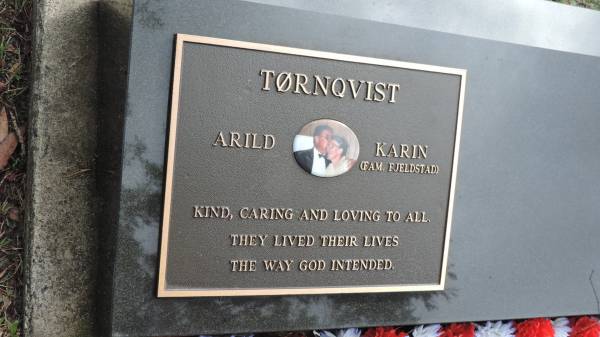 Arild TORNQVIST (T330RNQVIST)  |   | Karin TORNQVIST (fam FJELDSTAD) (T330RNQVIST)  |   |   | Cooloola Coast Cemetery  |   | 