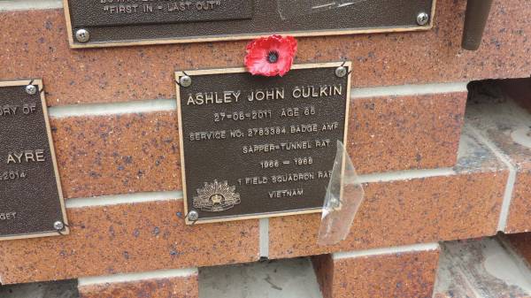 Ashley John CULKIN  | d: 27 Aug 2008 aged 65  |   | Cooloola Coast Cemetery  |   | 