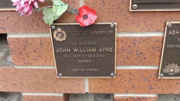 John William AYRE  | b: 21 Mar 1937  | d: 29 Jun 2014  |   | Cooloola Coast Cemetery  |   | 