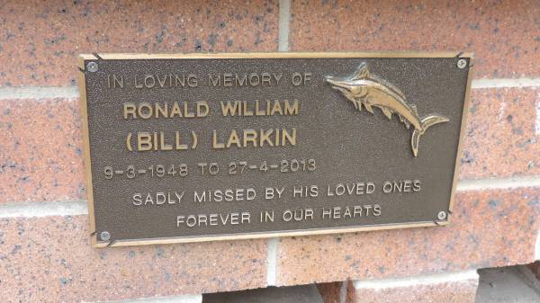Ronald William (Bill) LARKIN  | b: 9 Mar 1948  | d: 27 Apr 2013  |   | Cooloola Coast Cemetery  |   | 