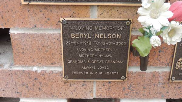 Beryl NELSON  | b: 22 Apr 1918  | d: 12 Jan 2002  |   | Cooloola Coast Cemetery  |   | 
