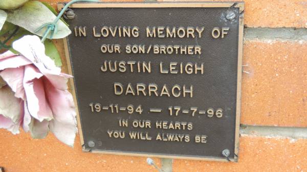 Justin Leigh DARRACH  | b: 19 Nov 1994  | d: 17 Jul 1996  |   | Cooloola Coast Cemetery  |   | 