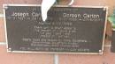 
Joseph CARLON
b: 12 Sep 1927
d: 28 Apr 2003

Doreen CARLON
b: 5 Feb 1928
d: 27 Jun 2013

married 4 Dec 1948

Cooloola Coast Cemetery

