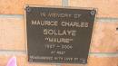 
Maurice Charles SOLLAYE "Maurie"
b: 1927
d: 2004

Cooloola Coast Cemetery

