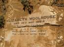 Elizabeth WOOLHOUSE d: 14 May 1884, aged 20? Cossack (European and Japanese cemetery), WA 