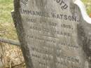 Emmanuel WATSON, died 6 Sept 1919 aged 72 years; William WATSON, died 23 April 1919 aged 66 years; Coulson General Cemetery, Scenic Rim Region 