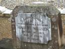 
August WEGNER,
husband father,
died 15 Dec 1937 aged 70 years;
Coulson General Cemetery, Scenic Rim Region
