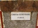 Chas [Charles] & Gertrude FINCH; Crows Nest Methodist Pioneer Wall, Crows Nest Shire 