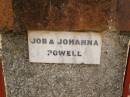 
Job & Johanna POWELL;
Crows Nest Methodist Pioneer Wall, Crows Nest Shire
