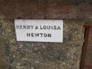 
Henry & Louisa NEWTON;
Crows Nest Methodist Pioneer Wall, Crows Nest Shire
