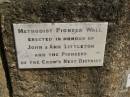 John & Ann LITTLETON; Crows Nest Methodist Pioneer Wall, Crows Nest Shire 