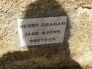 
Henry GRAHAM;
Jane & John BREYDON;
Crows Nest Methodist Pioneer Wall, Crows Nest Shire
