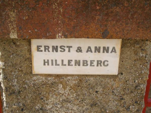 Ernst & Anna HILLENBERG;  | Crows Nest Methodist Pioneer Wall, Crows Nest Shire  | 