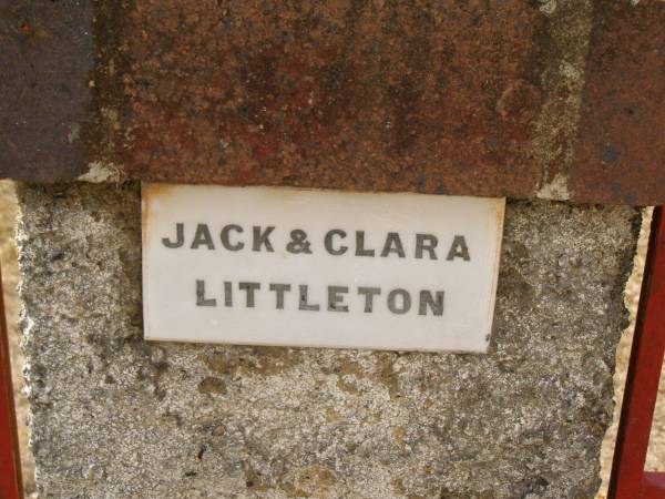 Jack & Clara LITTLETON;  | Crows Nest Methodist Pioneer Wall, Crows Nest Shire  | 