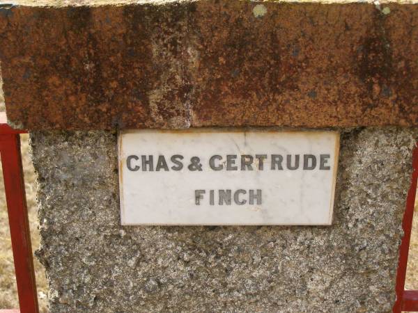 Chas [Charles] & Gertrude FINCH;  | Crows Nest Methodist Pioneer Wall, Crows Nest Shire  | 