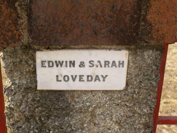 Edwin & Sarah LOVEDAY;  | Crows Nest Methodist Pioneer Wall, Crows Nest Shire  | 