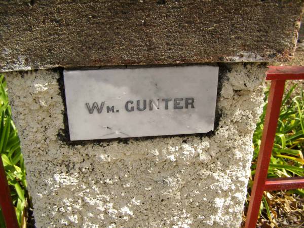 Wm [William] GUNTER;  | Crows Nest Methodist Pioneer Wall, Crows Nest Shire  | 