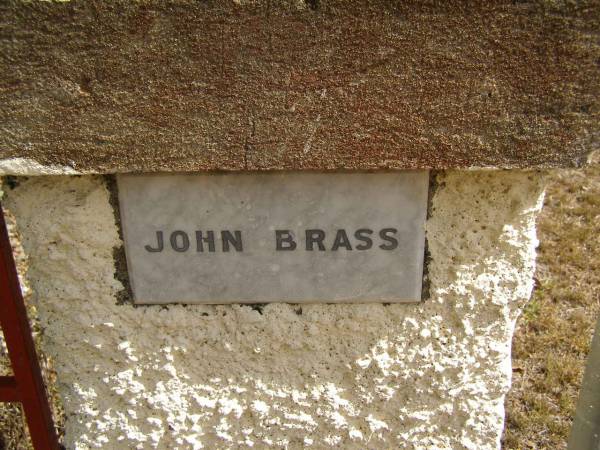 John BRASS;  | Crows Nest Methodist Pioneer Wall, Crows Nest Shire  | 