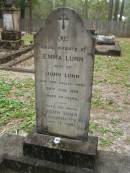 
Emma LUNN
d: 24 Jun 1898 aged 56

husband
John LUNN
d: 17 Sep 1917 aged 76

Diddillibah Cemetery, Maroochy Shire

