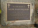 
Arline Joan URQUHART
b: 9 Jul 1914
d: 5 Apr 2006 aged 91

wife of Bill
mother of Margaret, James, Graham

Diddillibah Cemetery, Maroochy Shire

