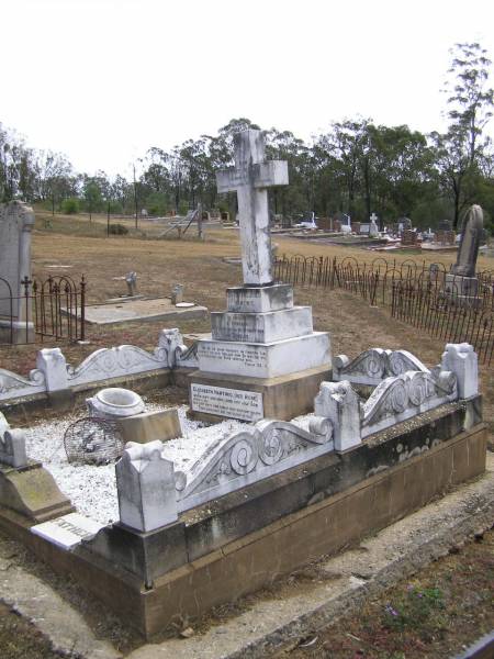 Carl Friedrich HARTWIG,  | born 30 Sept 1860,  | died 31 Oct 1906 in Douglas;  | Elizabeth HARTWIG (nee ROSE),  | born 24 Aug 1863,  | died 15 July 1938;  | Douglas Lutheran cemetery, Crows Nest Shire  | 