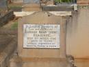Doreen Maud (Rene) KENAFAKE
9 Mar 1940
aged 35
(remembered by Mervyn, Terry and Keith)
Drayton and Toowoomba Cemetery