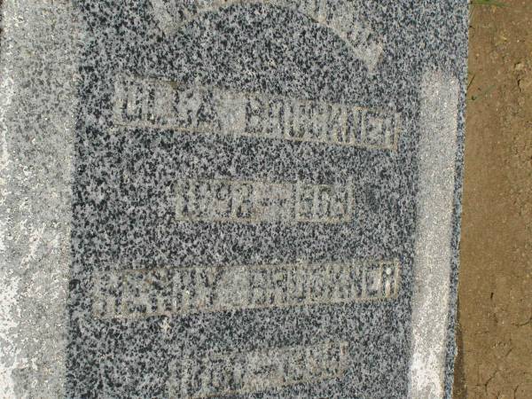 Olga BRUCKNER,  | 1893 - 1908;  | Henry BRUCKNER,  | 1880 - 1939;  | Dugandan Trinity Lutheran cemetery, Boonah Shire  | 