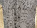 
Wilhelm PAHL,
born 9 Feb 1830,
died 18 Dec 1910;
Dugandan Trinity Lutheran cemetery, Boonah Shire
