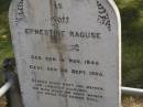 Ernestine RAGUSE, born 16 Nov 1845, died 24 Sept 1905; Dugandan Trinity Lutheran cemetery, Boonah Shire 