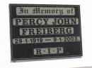 Percy John FREIBERG,
29-1-1919 - 9-1-2003;
Dugandan Trinity Lutheran cemetery, Boonah Shire