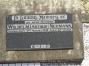 Wilhelm (Arthur) NEUMANN,
husband,
died 3 Aug 1981 aged 63 years;
Dugandan Trinity Lutheran cemetery, Boonah Shire