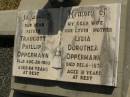 Traugott Phillip OPPERMANN,
father,
died 26 Aug 1983 aged 84 years;
Lydia Dorothea OPPERMANN,
wife mother,
died 6 Dec 1974 aged 81 years;
Dugandan Trinity Lutheran cemetery, Boonah Shire