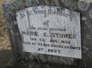 Marie C. STUMER,
mother,
died 23 Aug 1932 aged 87 years 11 months 20 days;
Dugandan Trinity Lutheran cemetery, Boonah Shire