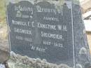 parents;
Heinrich F.E. SIEGMEIER,
1855 - 1933;
Ernstine W.H. SIEGMEIER,
1867 - 1933;
Dugandan Trinity Lutheran cemetery, Boonah Shire