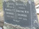 
parents;
Heinrich F.E. SIEGMEIER,
1855 - 1933;
Ernstine W.H. SIEGMEIER,
1867 - 1933;
Dugandan Trinity Lutheran cemetery, Boonah Shire
