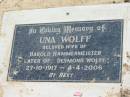 Una WOLFF, wife of Harold HAMMERMESITER & Desmond WOLFF, 27-10-1917 - 4-4-2006; Dugandan Trinity Lutheran cemetery, Boonah Shire 