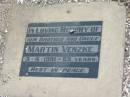 Martin VENZKE,
brother uncle,
died 3-4-1991 aged 69 years;
Dugandan Trinity Lutheran cemetery, Boonah Shire