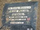 Alice Pauline STENZEL, 19 Nov 1910 - 3 Aug 2002; Dugandan Trinity Lutheran cemetery, Boonah Shire 