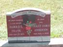 Harold E. FRANK,
husband father,
died 23 July 1973 aged 59 years;
Violet Doris ANDERSON,
wife,
died 6 Aug 2000 aged 80 years;
Dugandan Trinity Lutheran cemetery, Boonah Shire