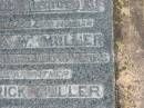 Johanna W. MULLER,
wife mother,
died 28 June 1957 aged 61 years;
Frederick MULLER,
father,
died 26 Oct 1960 aged 61 years;
Dugandan Trinity Lutheran cemetery, Boonah Shire