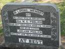 Ida W.C. PODLICH,
wife mother,
died 21 Dec 1954 aged 72 years;
Johann PODLICH,
father,
died 10 April 1964 aged 85 years;
Dugandan Trinity Lutheran cemetery, Boonah Shire