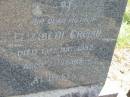Elizabeth CREPIN,
mother,
died 13? May 1952 aged 75? years;
Dugandan Trinity Lutheran cemetery, Boonah Shire