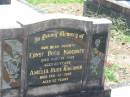 parents;
Ernst Hugo KIRCHNER,
died 10 May 1945 aged 60 years;
Amelia Ruby KIRCHER,
died 11 Feb 1975 aged 82 years;
Dugandan Trinity Lutheran cemetery, Boonah Shire