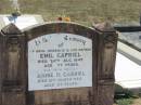 Emil GABRIEL,
husband father,
died 30 Aug 1947 aged 77 years;
Annie M. GABRIEL,
mother,
died 10 March 1966 aged 87 years;
Dugandan Trinity Lutheran cemetery, Boonah Shire