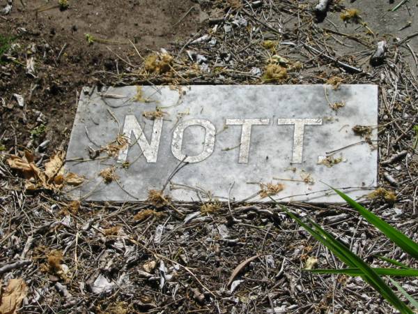 Frederick Lancelot NOTT;  | May RAYMOND nee WRIGHT formerly NOTT;  | South Brisbane (Dutton Park) Cemetery  | 