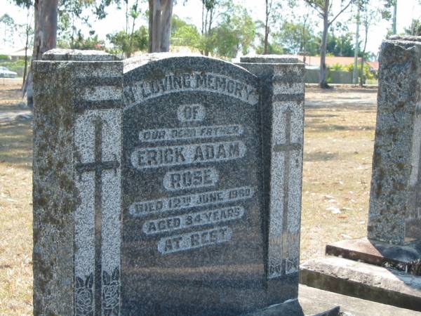 Erick Adam ROSE  | 12 Jun 1980, aged 84  | Eagleby Cemetery, Gold Coast City  | 