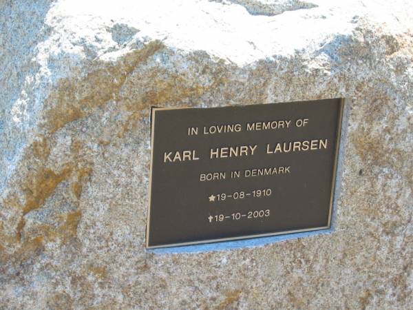 Karl Henry LAURSEN  | b: Denmark, 19 Aug 1910, d: 19 Oct 2003  | Eagleby Cemetery, Gold Coast City  | 