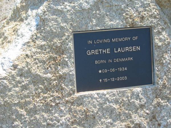 Grethe LAURSEN  | b: Denmark 9 Jun 1934, d: 15 Dec 2003  | Eagleby Cemetery, Gold Coast City  | 