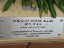 Douglas Wayne ALLAN, 29 Dec 1943 - 1 Oct 2002, husband of Rosemary (nee RYE); St Luke's Anglican Church, Ekibin, Brisbane 