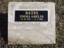
Given Name(s): Emma Amelia.  Last Name: BATES. Birth Date: 1885, October 14.               Gender: F.  Father: George James BATES.  Mother: Martha Ann MURRAY 
Birth PlaceResidence: Emu Bay Kangaroo Island 
District: Yankalilla.  Symbol:      BookPage: 361222 
{Found in Birth Index Database:- S.A.G.H.S.}

Given Name(s): Emma Amelia.  Last Name: BATES.  Death Date: 15 Jan 1886.                      Gender: F.  Age: 3m.  Approx. Birth Year: 1885.  Marital Status: C 
Relative 1: Geo James BATES (F).  Relative 2: 
Residence: Emu Bay.  Death Place: Emu Bay 
District: Yankalilla.  Symbol:      BookPage: 152259 
{Found in Death Index Database:- S.A.G.H.S.}
[Buried at Emu Bay Cemetery. Plaque installed at Cemetery, June 2016]

Copyright: Mr Kym Scholz, Kangaroo Island Branch, National Trust of South Australia

